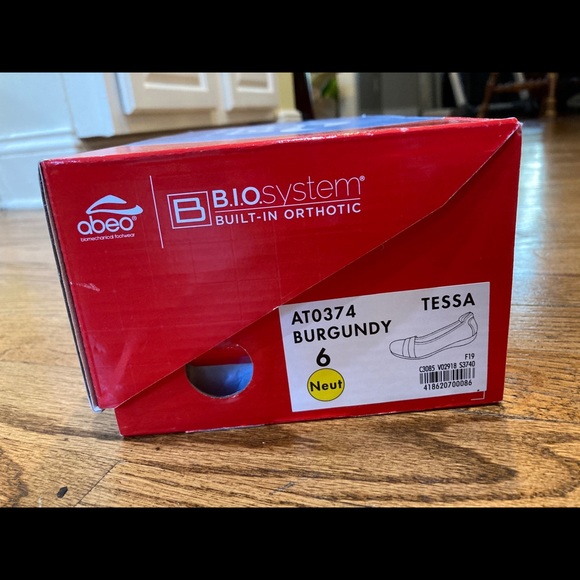 Abeo Tessa flat Burgundy Size 6 - Picture 6 of 6